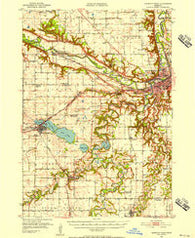 Mankato West Minnesota Historical topographic map, 1:62500 scale, 15 X 15 Minute, Year 1951