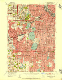Minneapolis South Minnesota Historical topographic map, 1:24000 scale, 7.5 X 7.5 Minute, Year 1952