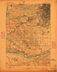 Minneapolis Minnesota Historical topographic map, 1:62500 scale, 15 X 15 Minute, Year 1896