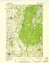 Rush City Minnesota Historical topographic map, 1:62500 scale, 15 X 15 Minute, Year 1955