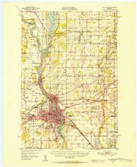 St. Cloud Minnesota Historical topographic map, 1:62500 scale, 15 X 15 Minute, Year 1950