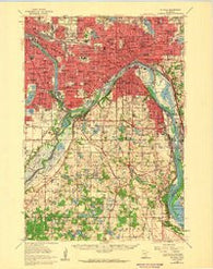 St. Paul Minnesota Historical topographic map, 1:62500 scale, 15 X 15 Minute, Year 1951