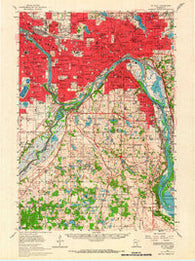 St. Paul Minnesota Historical topographic map, 1:62500 scale, 15 X 15 Minute, Year 1951