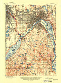St. Paul Minnesota Historical topographic map, 1:62500 scale, 15 X 15 Minute, Year 1896