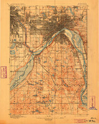 St. Paul Minnesota Historical topographic map, 1:62500 scale, 15 X 15 Minute, Year 1896