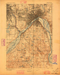 St. Paul Minnesota Historical topographic map, 1:62500 scale, 15 X 15 Minute, Year 1896