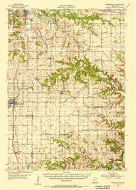 Stewartville Minnesota Historical topographic map, 1:62500 scale, 15 X 15 Minute, Year 1955