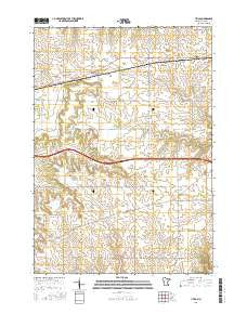 Utica Minnesota Current topographic map, 1:24000 scale, 7.5 X 7.5 Minute, Year 2016