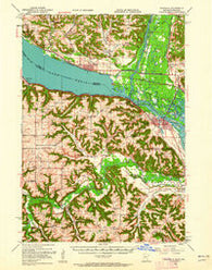Wabasha Minnesota Historical topographic map, 1:62500 scale, 15 X 15 Minute, Year 1951