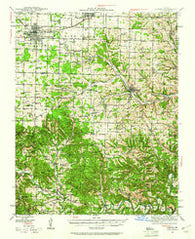 Aurora Missouri Historical topographic map, 1:62500 scale, 15 X 15 Minute, Year 1942
