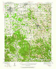 Aurora Missouri Historical topographic map, 1:62500 scale, 15 X 15 Minute, Year 1942