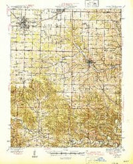 Aurora Missouri Historical topographic map, 1:62500 scale, 15 X 15 Minute, Year 1945