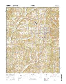 Ava Missouri Current topographic map, 1:24000 scale, 7.5 X 7.5 Minute, Year 2015