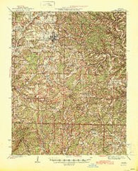 Ava Missouri Historical topographic map, 1:62500 scale, 15 X 15 Minute, Year 1945