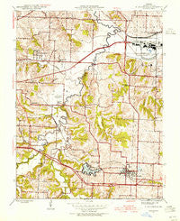 Blue Springs Missouri Historical topographic map, 1:24000 scale, 7.5 X 7.5 Minute, Year 1945