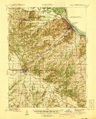 Bowling Green Missouri Historical topographic map, 1:62500 scale, 15 X 15 Minute, Year 1940
