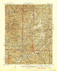 Bradleyville Missouri Historical topographic map, 1:62500 scale, 15 X 15 Minute, Year 1945
