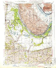 Brussels Illinois Historical topographic map, 1:62500 scale, 15 X 15 Minute, Year 1943
