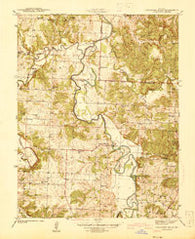 Caplinger Mills Missouri Historical topographic map, 1:24000 scale, 7.5 X 7.5 Minute, Year 1939