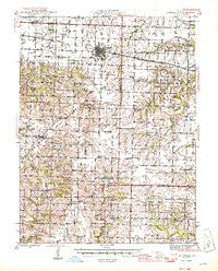 Centralia Missouri Historical topographic map, 1:62500 scale, 15 X 15 Minute, Year 1945