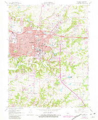 Columbia Missouri Historical topographic map, 1:24000 scale, 7.5 X 7.5 Minute, Year 1967