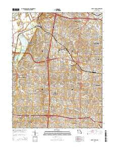 Creve Coeur Missouri Current topographic map, 1:24000 scale, 7.5 X 7.5 Minute, Year 2015