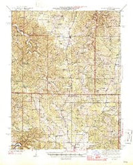 Edgar Springs Missouri Historical topographic map, 1:62500 scale, 15 X 15 Minute, Year 1945