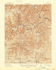 Eminence Missouri Historical topographic map, 1:62500 scale, 15 X 15 Minute, Year 1917