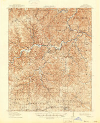 Eminence Missouri Historical topographic map, 1:62500 scale, 15 X 15 Minute, Year 1917
