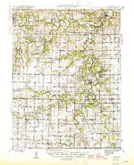 Florida Missouri Historical topographic map, 1:62500 scale, 15 X 15 Minute, Year 1945