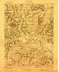 Gallatin Missouri Historical topographic map, 1:62500 scale, 15 X 15 Minute, Year 1922