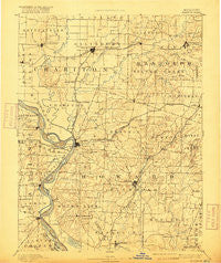 Glasgow Missouri Historical topographic map, 1:125000 scale, 30 X 30 Minute, Year 1890