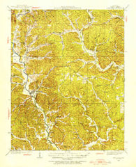 Greenville Missouri Historical topographic map, 1:62500 scale, 15 X 15 Minute, Year 1934