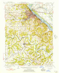 Hannibal Missouri Historical topographic map, 1:62500 scale, 15 X 15 Minute, Year 1936