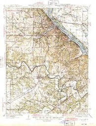 Hannibal Missouri Historical topographic map, 1:62500 scale, 15 X 15 Minute, Year 1945