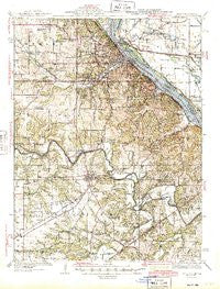 Hannibal Missouri Historical topographic map, 1:62500 scale, 15 X 15 Minute, Year 1945