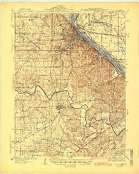 Hannibal Missouri Historical topographic map, 1:62500 scale, 15 X 15 Minute, Year 1945