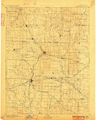 Harrisonville Missouri Historical topographic map, 1:125000 scale, 30 X 30 Minute, Year 1892
