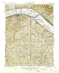 Hermann Missouri Historical topographic map, 1:62500 scale, 15 X 15 Minute, Year 1945