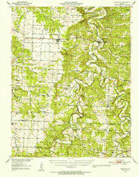 Hermitage Missouri Historical topographic map, 1:62500 scale, 15 X 15 Minute, Year 1951