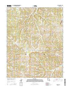 Huggins Missouri Current topographic map, 1:24000 scale, 7.5 X 7.5 Minute, Year 2015