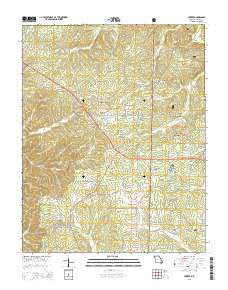 Hunter Missouri Current topographic map, 1:24000 scale, 7.5 X 7.5 Minute, Year 2015