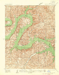Irontown Ferry Missouri Historical topographic map, 1:24000 scale, 7.5 X 7.5 Minute, Year 1934