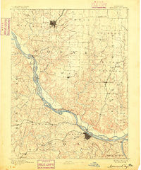 Jefferson City Missouri Historical topographic map, 1:125000 scale, 30 X 30 Minute, Year 1886