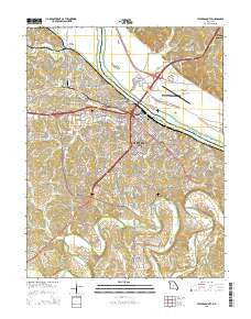 Jefferson City Missouri Current topographic map, 1:24000 scale, 7.5 X 7.5 Minute, Year 2015