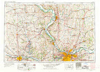 Kansas City Missouri Historical topographic map, 1:250000 scale, 1 X 2 Degree, Year 1956