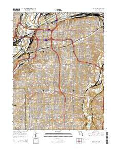 Kansas City Missouri Current topographic map, 1:24000 scale, 7.5 X 7.5 Minute, Year 2015