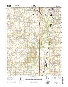 Lamar South Missouri Current topographic map, 1:24000 scale, 7.5 X 7.5 Minute, Year 2015