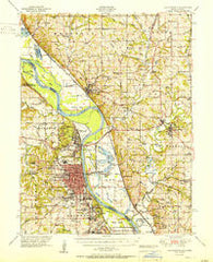 Leavenworth Kansas Historical topographic map, 1:62500 scale, 15 X 15 Minute, Year 1951
