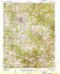 Lebanon Missouri Historical topographic map, 1:62500 scale, 15 X 15 Minute, Year 1943